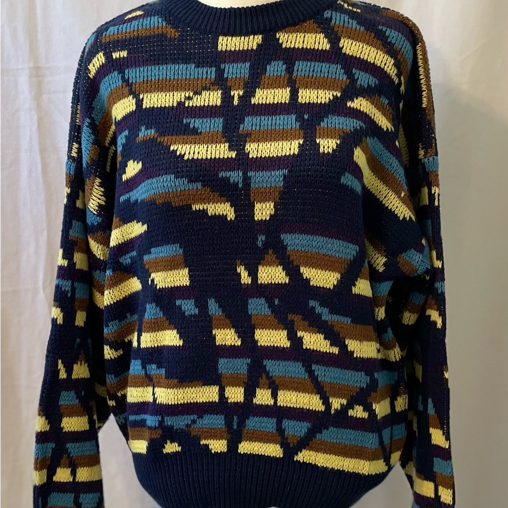 Vintage Pagliano 80s Geometric Crewneck Sweater Size Large
